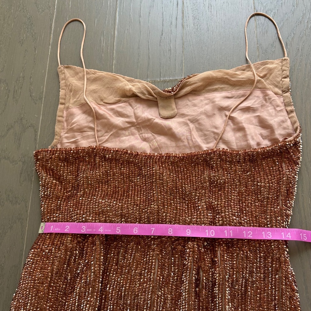 Retrofete KATYA sequin maxi dress drape gown - bronze - LARGE - with tags - Picture 10 of 11